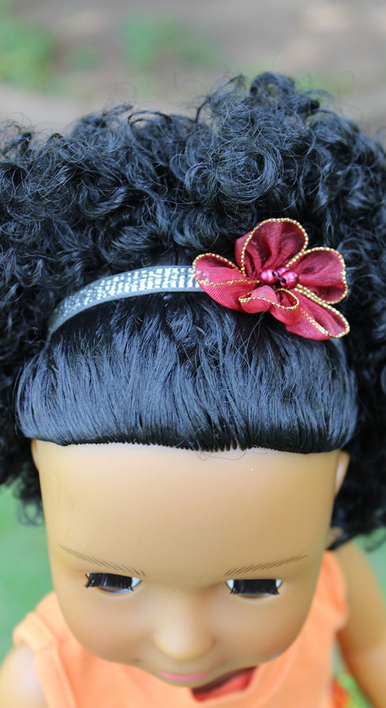 flower head band for 18 inch dolls