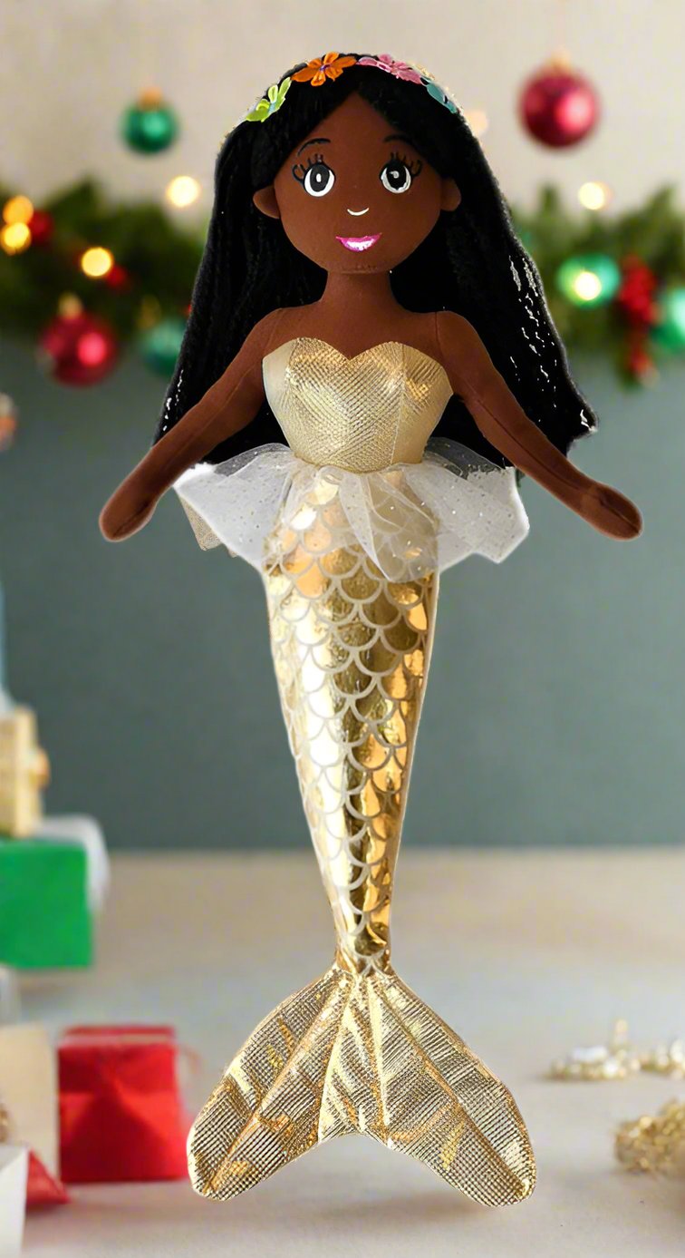 Large Size Medium Brown Skin Mermaid Doll 18 inches IkuziDolls